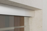 Detailansicht von Ufficio Motiv matt Glasschiebetür mit zwei festen Seitenteilen Sigma Flexible Variante 2 - Erkelenz