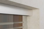 Detailansicht von Ufficio Motiv matt 2-flg. Glasschiebetür mit zwei festen Seitenteilen Sigma Flexible Variante 3 - Erkelenz