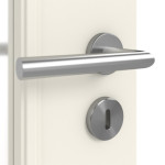 Detailansicht der Oberfläche von HUGA Innentür Landhaus 1 Weißlack Classic mit Lichtausschnitt LA