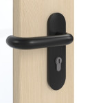 Detailansicht der Oberfläche von GARANT Rauchschutztür Authentic Sand GCK08 mit Lichtausschnitt LA-DIN