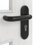 Detailansicht der Oberfläche von GARANT Rauchschutztür Authentic Grigio GCK08 mit Lichtausschnitt LA-11