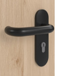 Detailansicht der Oberfläche von GARANT Rauchschutztür Authentic Achat CePaL mit Lichtausschnitt LA-5 bandseitig