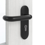 Detailansicht der Oberfläche von GARANT Rauchschutztür Authentic Grigio GCK08 mit Lichtausschnitt LA-6
