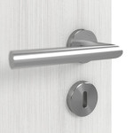 Detailansicht der Oberfläche von GARANT Schallschutztür Authentic Grigio GCK08 mit Lichtausschnitt LA-12