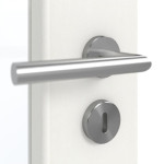 Detailansicht der Oberfläche von GARANT Schallschutztür Authentic Bianco CePaL mit Lichtausschnitt LA-2