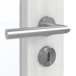 Detailansicht der Oberfläche von GARANT Schallschutztür Authentic Grigio GCK08 mit Lichtausschnitt LA-3