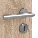 Detailansicht der Oberfläche von GARANT Schallschutztür Authentic Eiche GCK08 mit Lichtausschnitt LA-4 mittig