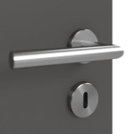 Detailansicht der Oberfläche von GARANT Schallschutztür 10622-60 Ebony CePaL mit Lichtausschnitt LA-5 mittig