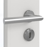 Detailansicht der Oberfläche von GARANT Schallschutztür 0160-60 Silver Grey CePaL mit Lichtausschnitt LA-6