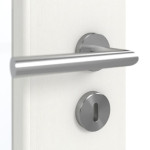 Detailansicht der Oberfläche von GARANT Schallschutztür Authentic Bianco CePaL mit Lichtausschnitt LA-6