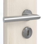 Detailansicht der Oberfläche von GARANT Schallschutztür Authentic Perl CePaL mit Lichtausschnitt LA-6