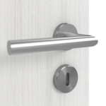 Detailansicht der Oberfläche von GARANT Schallschutztür Authentic Grigio GCK08 mit Lichtausschnitt LA-9