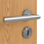 Detailansicht der Oberfläche von GARANT Schallschutztür Eiche Premium GCK08 mit Lichtausschnitt LA-9