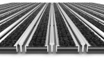 Detailansicht frontal von Aluprofilmatte KLASSIK Rips T01PP schwarz / Kratzleiste - Entrada