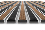 Detailansicht frontal von Aluprofilmatte KLASSIK Rips T11PP kokos / Safe R01V schwarz - Entrada