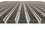 Detailansicht frontal von Aluprofilmatte KLASSIK Rips T12PP sand - Entrada