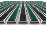 Detailansicht frontal von Aluprofilmatte KLASSIK Rips T01PP schwarz / Work B07 grün - Entrada