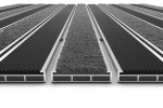 Detailansicht frontal von Aluprofilmatte ROYAL Rips T05PP grau / Safe R01V schwarz - Entrada
