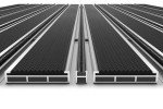 Detailansicht frontal von Aluprofilmatte ROYAL Safe R01V schwarz / Minibürste MB01 schwarz - Entrada