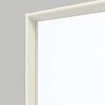 Detailansicht des Lichtausschnitts von GARANT Wohnungseingangstür D92-60 Dove Grey Resopal mit Lichtausschnitt LA-5 mittig
