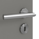 Detailansicht der Oberfläche von GARANT Doppelflügeltür Aura 830 Matt Staubgrau 7037 G-TEC mit Zarge