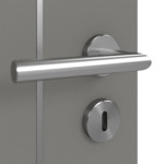 Detailansicht der Oberfläche von GARANT Doppelflügeltür Aura 850 Matt Staubgrau 7037 G-TEC mit Zarge