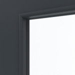 Detailansicht des Lichtausschnitts von Doppelflügeltür LA 7 Basic Anthrazit RAL 7016 Lack inkl. Zarge - Huga