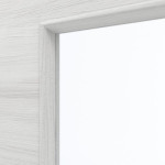 Detailansicht des Lichtausschnitts von GARANT Doppelflügeltür inkl. Zarge Quer Authentic Grigio GCK08 mit Lichtausschnitt LA-5 schlossseitig