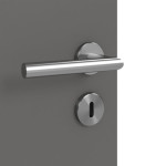 Detailansicht der Oberfläche von HÖRMANN Doppelflügeltür Groove 53 Staubgrau RAL 7037 Lack DesignLine mit Zarge