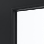 Detailansicht des Lichtausschnitts von Anthrazit RAL 7016 LA 9 Mattlack Basic Innentür - Huga