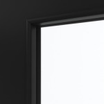 Detailansicht des Lichtausschnitts von Schwarz RAL 9005 LA 9 Mattlack Basic Innentür - Huga