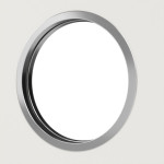 Detailansicht des Lichtausschnitts von Weiß ähnlich RAL 9016 LA Bullauge Mattlack Basic Innentür - Huga