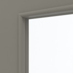 Detailansicht des Lichtausschnitts von Hygge Grau RAL 7037 DIN-LA Mattlack Basic Innentür - Huga