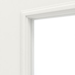 Detailansicht des Lichtausschnitts von HUGA Innentür Landhaus 1 Weißlack Classic mit Lichtausschnitt LA