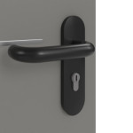 Detailansicht der Oberfläche von GARANT Rauchschutztür Aura 831 Matt Staubgrau 7037 G-TEC