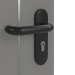Detailansicht der Oberfläche von GARANT Rauchschutztür Aura 851 Matt Staubgrau 7037 G-TEC