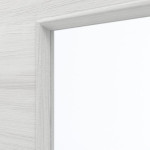 Detailansicht des Lichtausschnitts von GARANT Rauchschutztür Quer Authentic Grigio GCK08 mit Lichtausschnitt LA-2