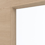 Detailansicht des Lichtausschnitts von GARANT Rauchschutztür Quer Authentic Achat GCK08 mit Lichtausschnitt LA-5 schlossseitig
