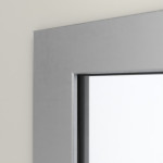 Detailansicht des Lichtausschnitts von Außentür-Set Stahl mit Feuerschutzfunktion EI2 90-C5-SA 62-1 mit Rechteckverglasung Ausschnitt 1 inkl. Blockzarge - Teckentrup