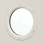 Detailansicht des Lichtausschnitts von Außentür-Set Stahl mit Feuerschutzfunktion EI2 90-C5-SA 62-1 mit Rundverglasung inkl. Blockzarge - Teckentrup