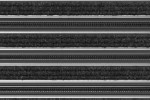 Detailaufnahme von Top-Ansicht von Aluprofilmatte KLASSIK Rips T03PP anthrazit / Minibürste MB01 schwarz - Entrada