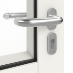 Detailansicht der Oberfläche von TECKENTRUP Innentür-Set Aluminium Rohrrahmentür T30 FireStop ADS90 Schüco mit Lichtausschnitt LA-02 inkl. Blockzarge