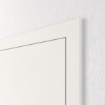 Geschlossene Detailansicht von HUGA Innentür-Set Weißlack Dekor ähnlich RAL 9016 Basic Durat stumpfeinschlagend mit Zarge und Drücker