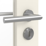 Detailansicht der Oberfläche von GARANT Zimmertür Sylt Weißlack 9010 CePaL mit Lichtausschnitt STL3/3