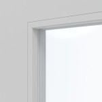 Detailansicht des Lichtausschnitts von JELD-WEN Doppelflügeltür Shape 3FG Nickelgrau ähnlich RAL 7047 ExpertLack mit Lichtausschnitt LA-3G mit Zarge