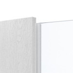 Detailansicht des Lichtausschnitts von HÖRMANN Innentür Pure 1 Eiche Weiß Duradecor DesignLine mit Lichtausschnitt Bandseite