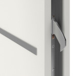 Detail Schließer von Stahl-Aluminium Nebeneingangstür ATENA S68 ZL ARCTIC ohne Glasausschnitt
