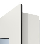 Detailansicht der Kante von TECKENTRUP Innentür-Set Aluminium Rohrrahmentür T30 FireStop ADS90 Schüco mit Lichtausschnitt LA-01 inkl. Blockzarge