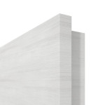 Detailansicht der eckigen Kante von GARANT Brandschutztür T30 Quer Authentic Grigio GCK08 mit Lichtausschnitt LA-DIN