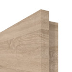 Detailansicht der eckigen Kante von GARANT Wohnungseingangstür Quer Authentic Eiche CePaL mit Lichtausschnitt LA-10